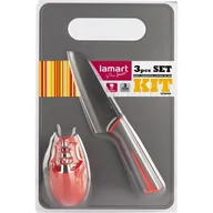 Noże kuchenne - Lamart KIT ZESTAW KUCHENNY NÓŻ + OSTRZAŁKA + DESKA DO KROJENIA LT2099 42003755 - miniaturka - grafika 1