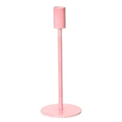 Świeczniki - Świecznik aluminiowy różowy łososiowy wysoki prosty dekoracyjny 23cm - miniaturka - grafika 1