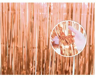 Kurtyna - zasłona na drzwi różowe złoto - 90 x 240 cm - Sylwester - miniaturka - grafika 1