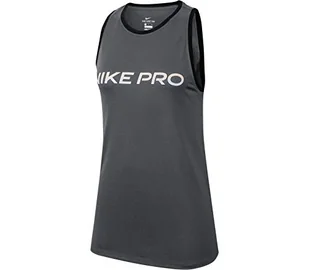 Nike W NK DRY TANK LEG NOVELTY top, kolor szary/(czarny), 2XL - Koszulki i topy damskie - miniaturka - grafika 1