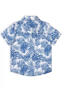 Koszula niemowlęca na lato- niebieskie liście - Koszulki dla chłopców - miniaturka - grafika 3