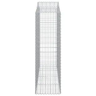 VIDAXL Kosze gabionowe, 2 szt, 200x50x160/180 cm, galwanizowane żelazo - Ogrodzenia - miniaturka - grafika 6
