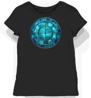 Koszulki i topy damskie - Koszulka damska czarna z nadrukiem średniowiecznych witraży L - miniaturka - grafika 1