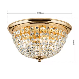Lampa sufitowa Plafond, złota/przezroczysta, Ø47cm - Lampy sufitowe - miniaturka - grafika 4