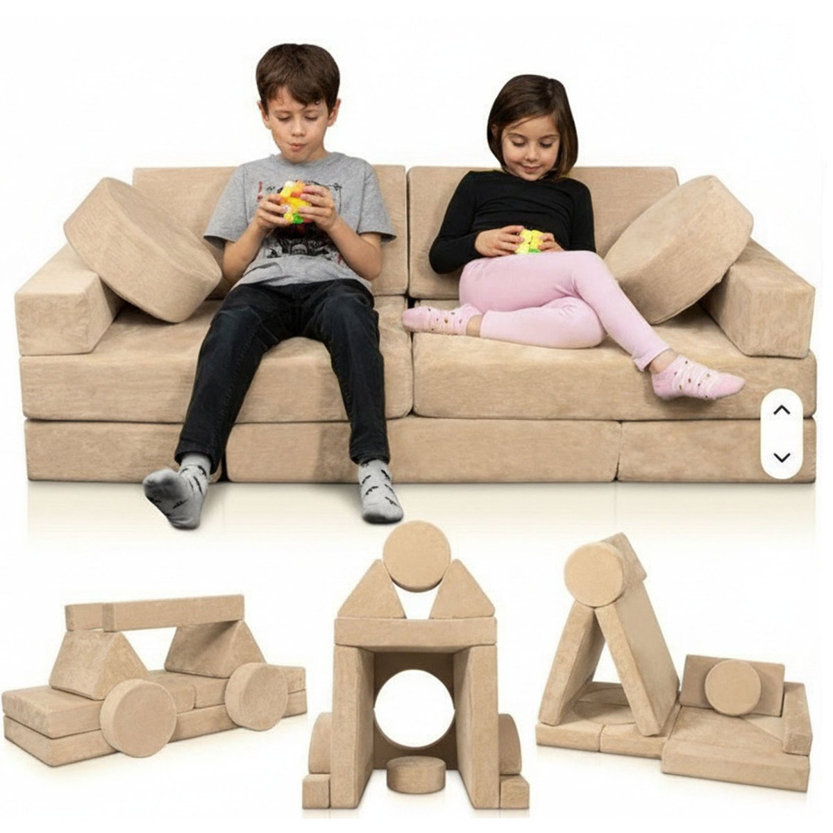 Sofa Modułowa dla Dzieci COGIO Kanapa Piankowa Baza Klocki XXL Materac 140