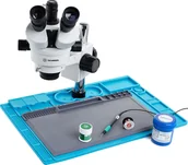 Mikroskopy i lupy - Mikroskop Stereoskopowy 10HT 7-45x Zestaw 2 x Mata 56x LED Soczewka 0,5 - miniaturka - grafika 1