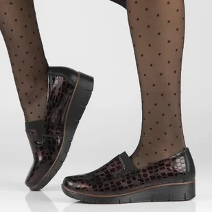 Skórzane półbuty Filippo DP3160/23 BG bordo - Półbuty damskie - miniaturka - grafika 10