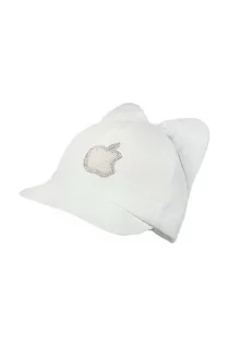 Czapki dla dzieci - Jamiks czapka z daszkiem bawełniana dziecięca ANTOINETTE kolor biały z aplikacją - grafika 1