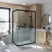 Kabiny prysznicowe - Kabina prysznicowa prostokątna Easy 120 x 80 x 190 cm czarna Sensea - miniaturka - grafika 1