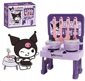 Zabawki AGD - Kuromi Kuchnia dla Dzieci Saniro Palnik Garnek Zabawka Zestaw + Akcesoria - miniaturka - grafika 1