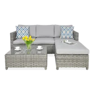 Meble ogrodowe - Zestaw Mebli Ogrodowych Rattanowych Narożnik - miniaturka - grafika 1