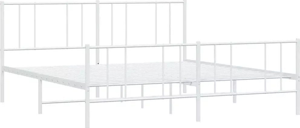 Elior Białe metalowe duże łózko małżeńskie 200x200 cm - Privex