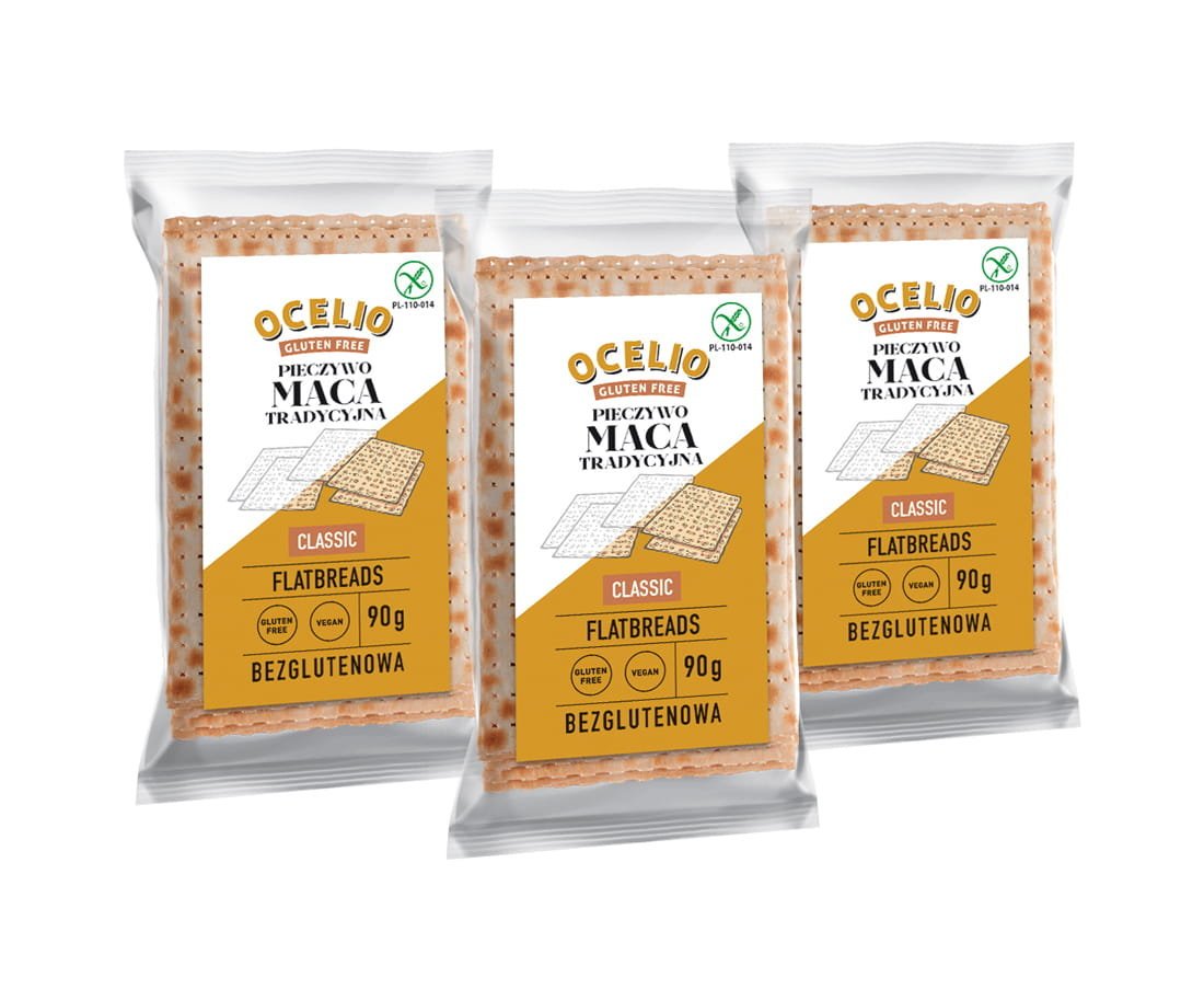 Ocelio Bezglutenowe Pieczywo Maca Tradycyjna 90g (ZESTAW 3 szt.)