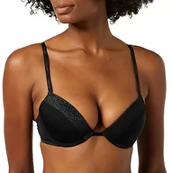 Biustonosze - Calvin Klein Damski biustonosz push-up z fiszbinami, czarny (czarny), 75C (34C), czarny - miniaturka - grafika 1