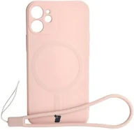 Etui i futerały do telefonów - Bizon Etui Case Silicone MagSafe Sq do Apple iPhone 12 Mini, jasnoróżowe - miniaturka - grafika 1