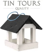 Karmniki dla ptaków - BIAŁO-CZARNY DREWNIANY KARMNIK DLA PTAKÓW 22x20x20 cm - miniaturka - grafika 1