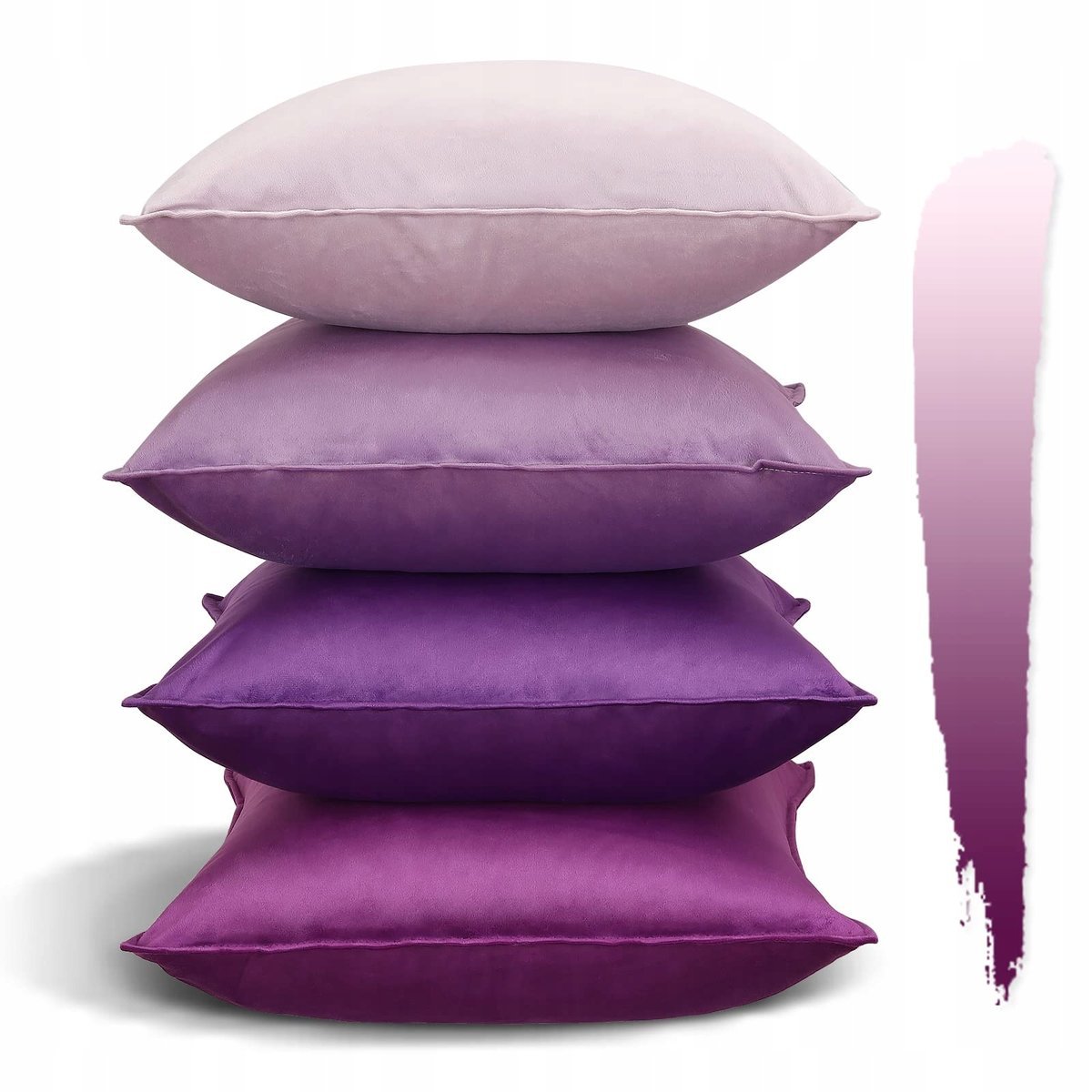 JOTOM Poszewki Aksamitne 45x45cm Zestaw 4szt Fioletowe Na Sofę