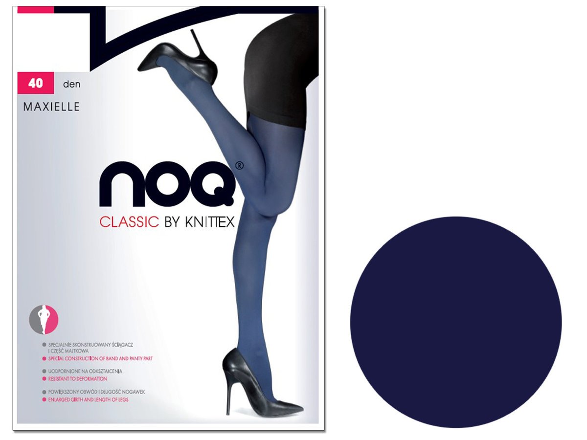Rajstopy z mikrofibry 40 DEN Maxielle Plus Size gładkie matowe półkryjące 7 Navy Blue
