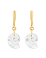 Kolczyki - Złote kolczyki z muszelkami SWAROVSKI® CRYSTAL - miniaturka - grafika 1