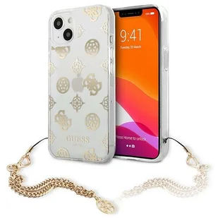 Guess GUHCP13MKSPEGO iPhone 13 6,1" złoty/gold hardcase Peony Chain Collection GUE001591-0 - Etui i futerały do telefonów - miniaturka - grafika 1