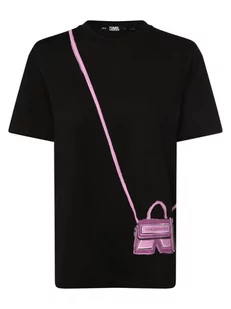KARL LAGERFELD - T-shirt damski, czarny - Koszulki i topy damskie - miniaturka - grafika 1