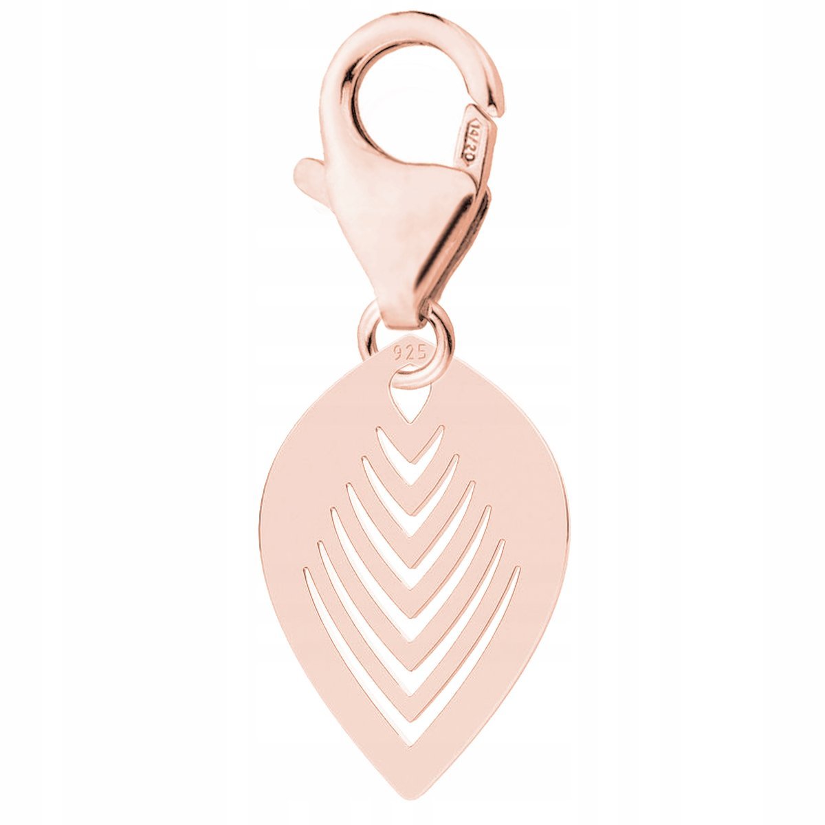 Zawieszka Pozłacana z Liściem na Karabińczyku Liść Listek SREBRO 925