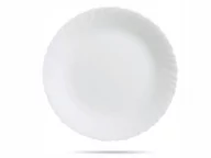 Talerze - Dajar Talerz obiadowy feston 27,3 cm, szkło, biały, 27,3 x 27,3 x 2,3 cm - miniaturka - grafika 1