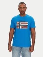 Koszulki męskie - Napapijri T-Shirt S-Lari NP0A4IE5B2W1 Niebieski Regular Fit - miniaturka - grafika 1