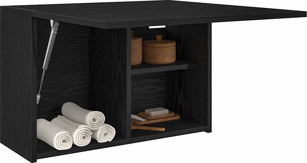 vidaXL vidaXL Wisząca szafka łazienkowa, czarna, 60x25x40 cm