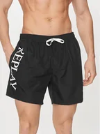 Kąpielówki męskie - Replay Szorty kąpielowe LM1119.000.82972 Czarny Regular Fit - miniaturka - grafika 1
