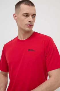 Koszulki męskie - Jack Wolfskin t-shirt sportowy Vonnan kolor czerwony gładki - grafika 1