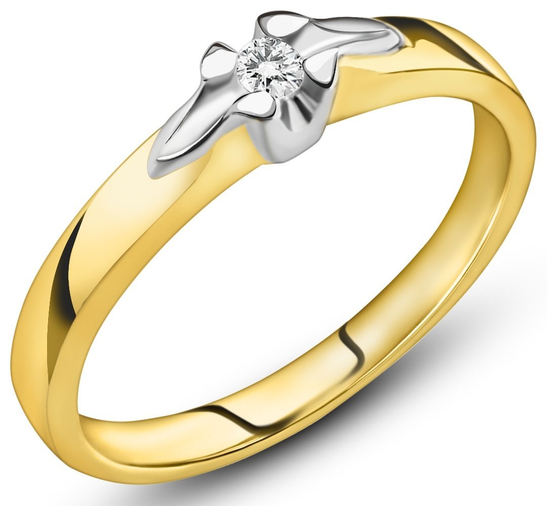 ZŁOTY PIERŚCIONEK ZARĘCZYNOWY STAR CYRKONIA 333