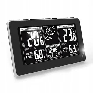 STACJA POGODOWA POGODY HIGROMETR TERMOMETR ZEGAR - Stacje pogodowe - miniaturka - grafika 1