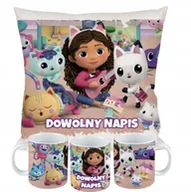 Gadżety dla niej i dla niego - ZESTAW PODUSZKA + KUBEK Prezent KOCI DOMEK GABI Bajka Gabi Kotki + IMIĘ 17 - miniaturka - grafika 1