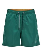 Kąpielówki męskie - Jack & Jones Szorty kąpielowe "Aruba" w kolorze zielonym - miniaturka - grafika 1
