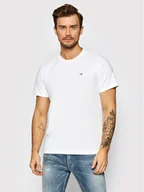 Koszulki męskie - Tommy Jeans T-Shirt Classic DM0DM09598 Biały Regular Fit - miniaturka - grafika 1