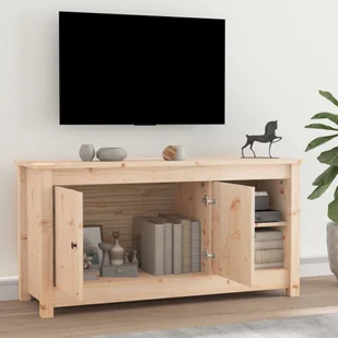 Lumarko Szafka pod telewizor, 103x36,5x52 cm, lite drewno sosnowe - Szafki RTV - miniaturka - grafika 7
