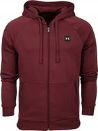 Bluzy męskie - Under Armour Bluza męska Under Armour Rival Fleece FZ Hoodie bordowa 1357111 690 S - miniaturka - grafika 1