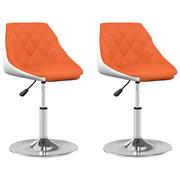 Krzesła - vidaXL Obrotowe krzesła stołowe 2 szt. pomarańczowo-białe ekoskóra 335478 - miniaturka - grafika 1