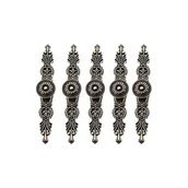 Zawiasy, okucia i inne akcesoria - Zestaw 5 uchwytów do drzwiczek szafek w stylu retro, gałki meblowe w kolorze brązowym do antycznych mebli retro, regałów, komód, szaf itp. - miniaturka - grafika 1