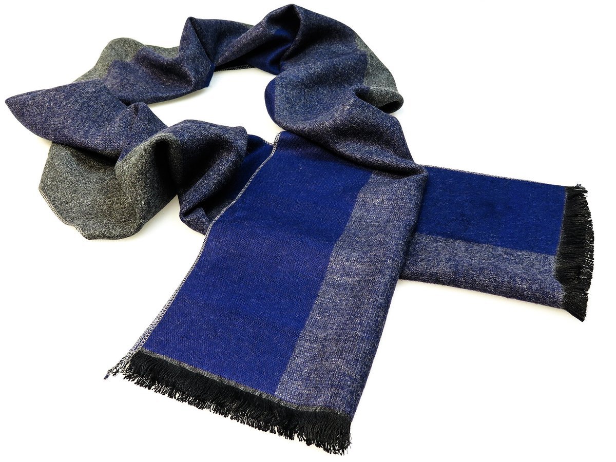 Granatowo-szary szalik męski R35