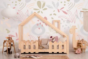 Łóżko dziecięce domek DUDU 80x160 sosna - Łóżka dla dzieci i młodzieży - miniaturka - grafika 1