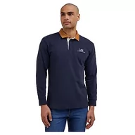 Koszulki męskie - Lee Męska koszulka polo Ls Contrast Collar, czarny, XXL - miniaturka - grafika 1