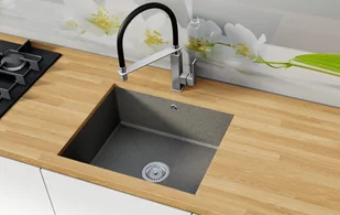 Exclusive Of Style Zlew Podblatowy Desk Szary Nakrapiany - Zlewozmywaki - miniaturka - grafika 1