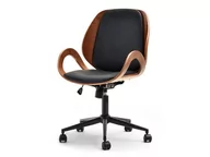 Fotele i krzesła biurowe - Wygodny Fotel Do Biurka Z Regulacją Wysokości Gina Orzech - Czarny - miniaturka - grafika 1