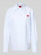 Bluzki damskie - Bluzka koszulowa o kroju oversized z czystej bawełny model ‘ERSELIA’ - miniaturka - grafika 1