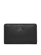 Portfele - Calvin Klein Duży Portfel Damski Ck Re-Lock Medium Bifold LV04F1033G Czarny - miniaturka - grafika 1