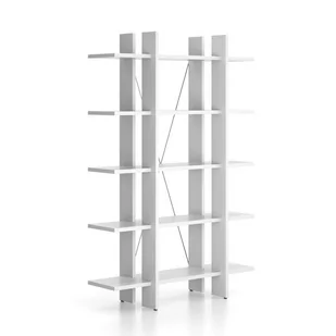 Regał biurowy wysoki krótki SOLID, 1250 x 400 x 1825 mm, biały - Regały biurowe - miniaturka - grafika 2