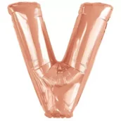 Balony i akcesoria - Balon foliowy litera V różowe złoto 78x86cm - miniaturka - grafika 1