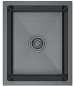 Zlewozmywaki - Zlewozmywak stalowy STEEL 3745p podwieszany CZARNY - miniaturka - grafika 1